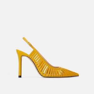 Zara Yellow Slingback Heels